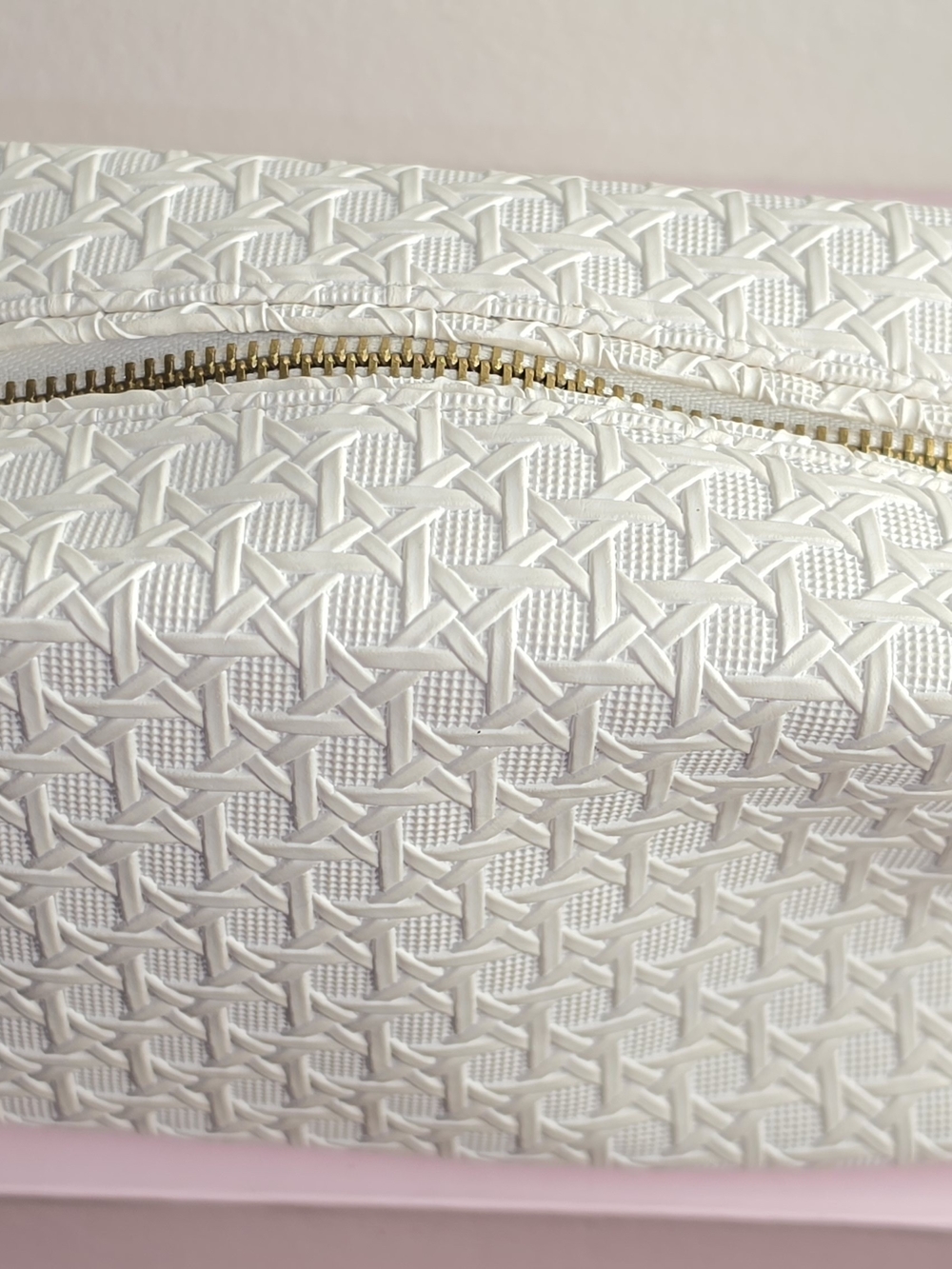 Tory Burch White Quilted Cosmetic Pouch with Gold Hardware - Picture 8 of 14